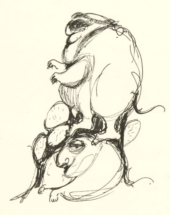 Antonis Kyriakoulis (b.1938) - Pen and Ink Drawing, The Goblin Tower