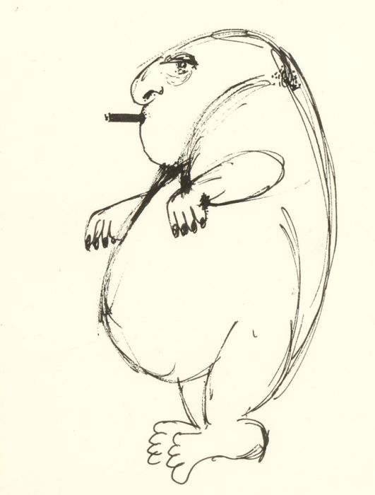 Antonis Kyriakoulis (b.1938) - 20th Century Pen and Ink Drawing, The Troll