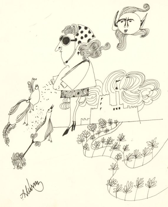 Antonis Kyriakoulis (b.1938) - Signed Pen and Ink Drawing, Fantasy Illustration