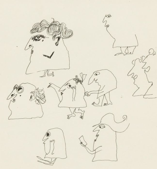 Antonis Kyriakoulis (b.1938) - Pen and Ink Drawing, Comic Characters