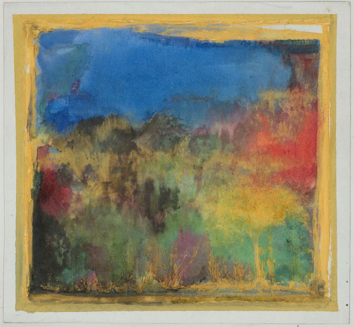 Contemporary India Ink - Vibrant Abstract Expressionist Landscape`