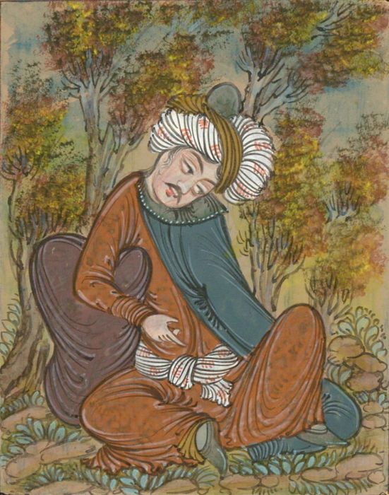 Indian Miniatures - Late 19th Century Gouache, Seated Male