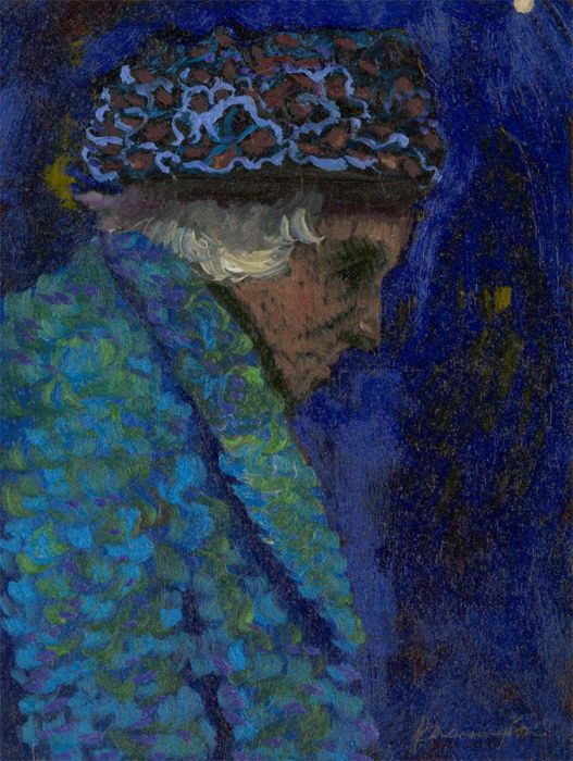 John Cherrington (1931-2015) - 20th Century Oil, Portrait of a Lady in Blue