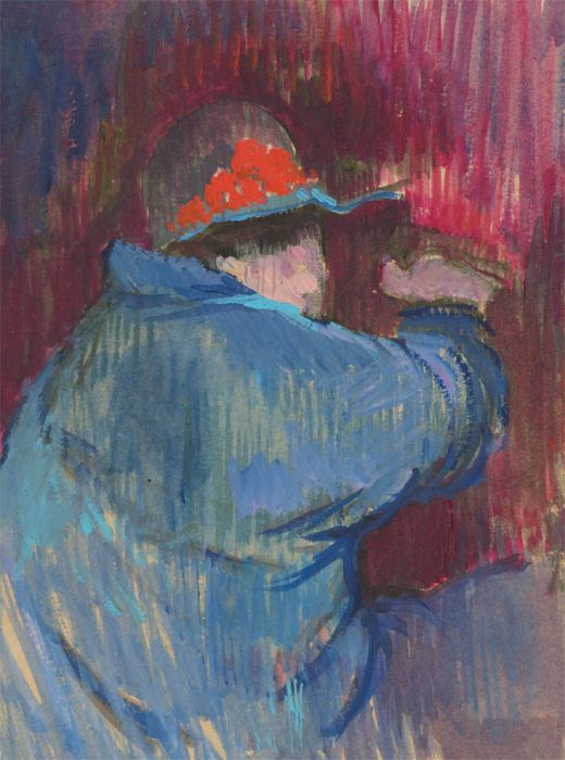 John Cherrington (1931-2015) - 20th Century Acrylic, Lady in Blue