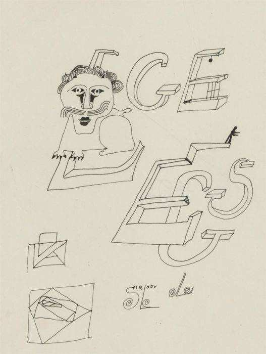 Antonis Kyriakoulis (b.1938) - 20th Century Pen and Ink Drawing, The Lion