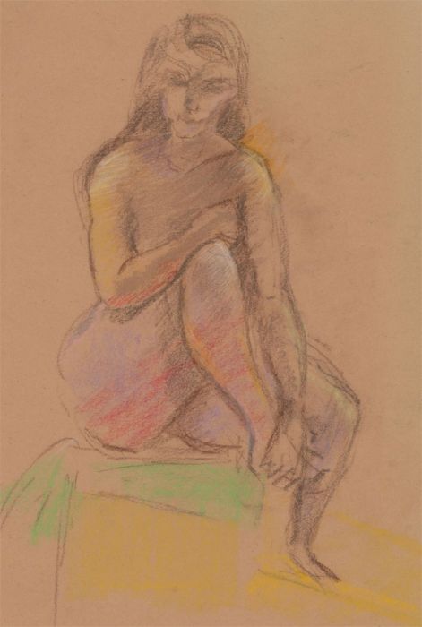 Renee Young - 20th Century Pastel, Seated Female Nude