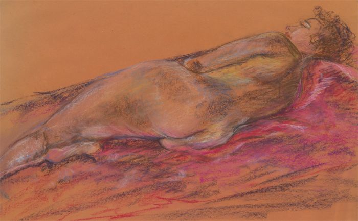 Renee Young - 20th Century Pastel, Reclining Female Nude