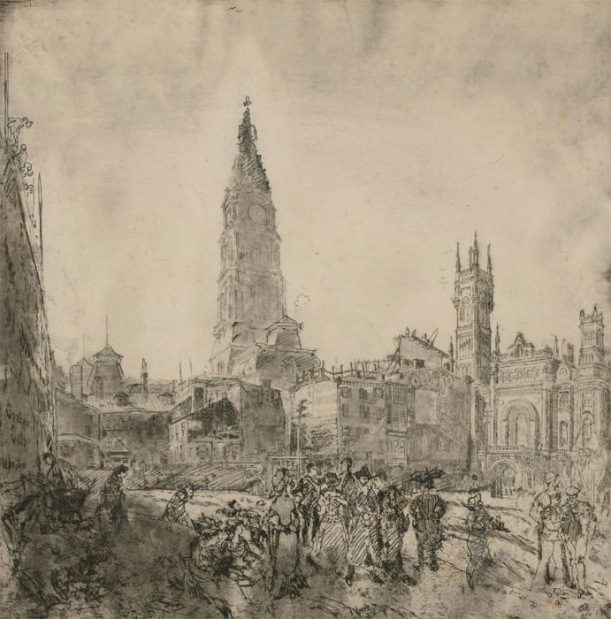 Clifford Isaac ADDAMS (1876-1942) - 1912 Etching, Philadephia Street Scene
