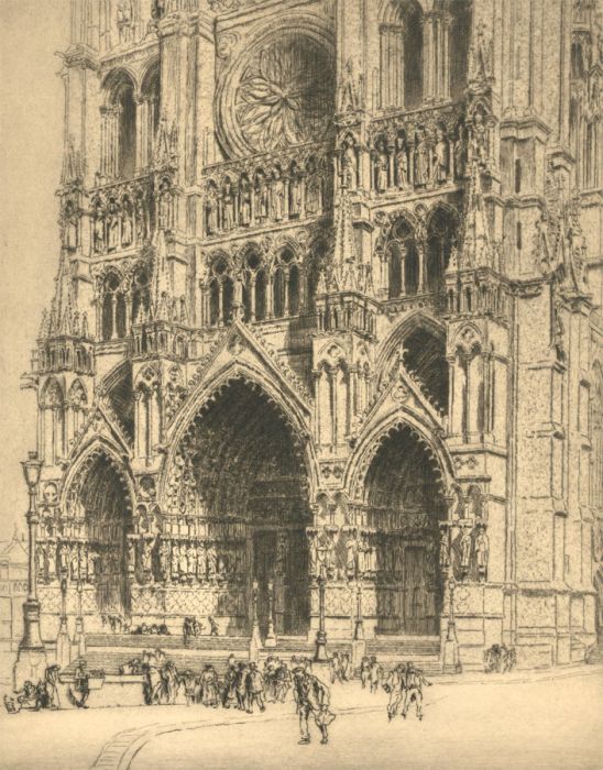 Arthur James Turrell RE (1871-1940) - 1918 Etching, Amiens Cathedral