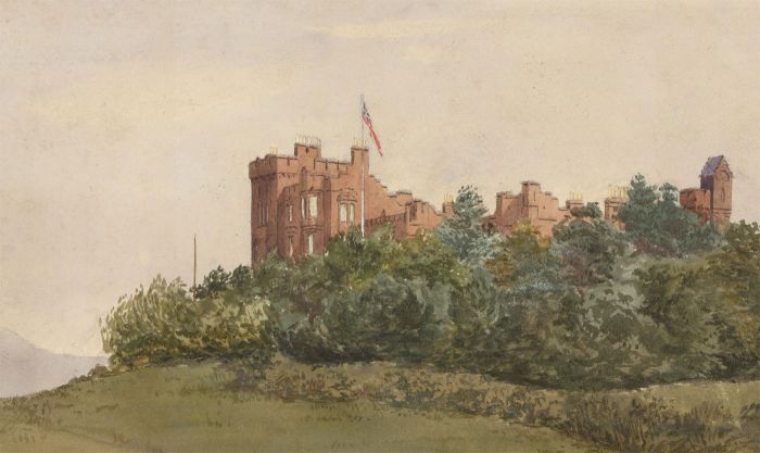 Original Late 19th Century Watercolour - Castle Wemyss on the Clyde
