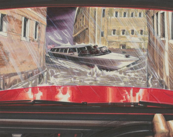 20th Century Mixed Media Illustration - Venice Canal, Boats