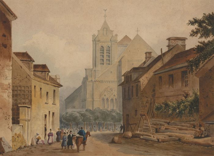 19th Century Watercolour - Victorian Street Scene