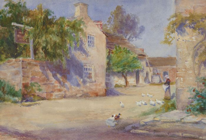 F. C. Day - 1900 Watercolour, View of The Windmill Inn
