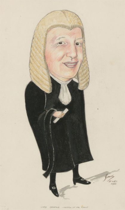 Jad Davies (1909-1998) - 1983 Coloured Pencil, Lord Dennig, Master of the Rolls