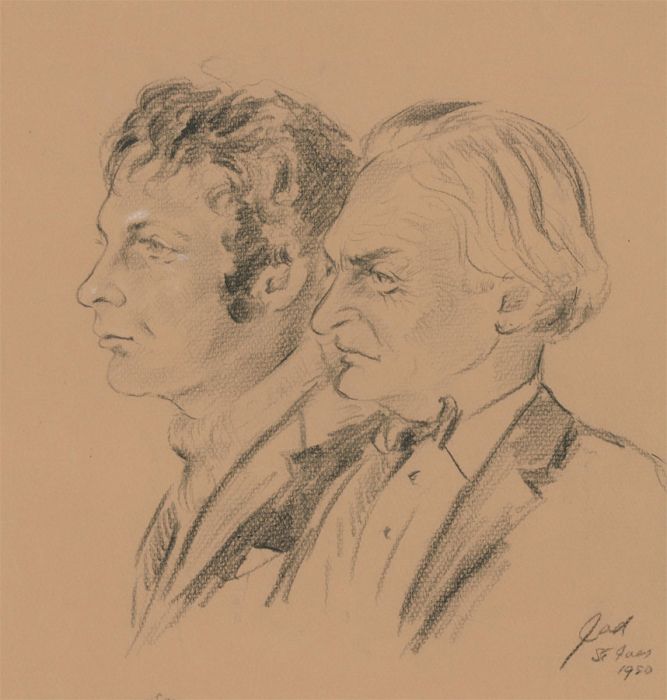 Jad Davies (1909-1998) - 1950 Charcoal Drawing, Arthur Caddick & Son