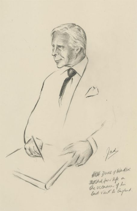 Jad Davies (1909-1998) - Mid 20th Century Graphite Drawing, HRH Duke of Windsor