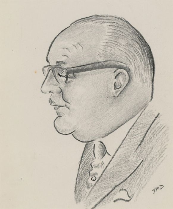 Jad Davies (1909-1988) - A Pair of Graphite Drawings, Two Head Studies