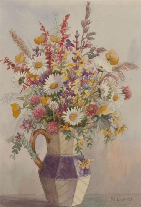 H. L. Brewer - 20th Century Pastel, Still Life, Spring Flowers