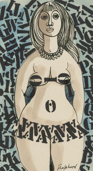 Sydney d'Horne Shepherd (1909-1993) - Pen & Ink Drawing, Female Nude