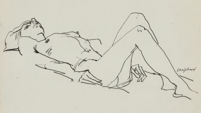 Sydney d'Horne Shepherd (1909-1993) - Pen & Ink Drawing, Reclining Nude