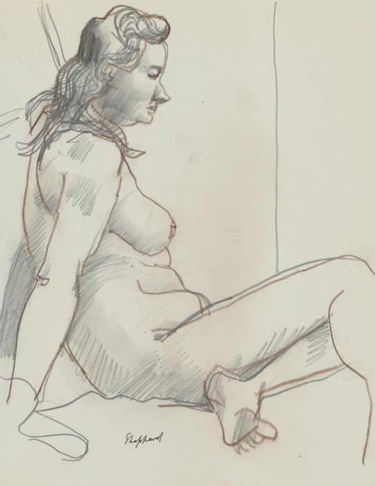 Sydney d'Horne Shepherd (1909-1993) - 20th Century Graphite Drawing, Seated Nude