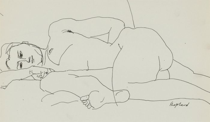 Sydney d'Horne Shepherd (1909-1993) - Pen & Ink Drawing, Male Nude