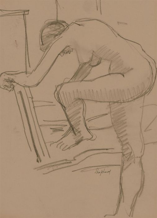 Sydney d'Horne Shepherd (1909-1993) - Graphite Drawing, Standing Nude