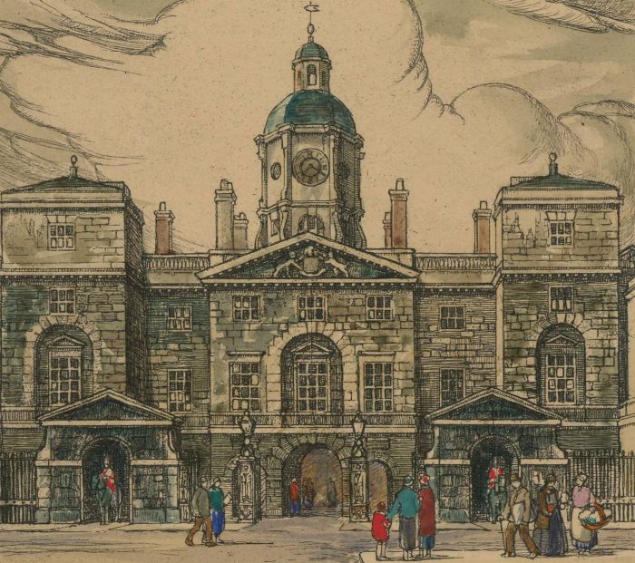 Early 20th Century Etching - Study of Whitehall, London
