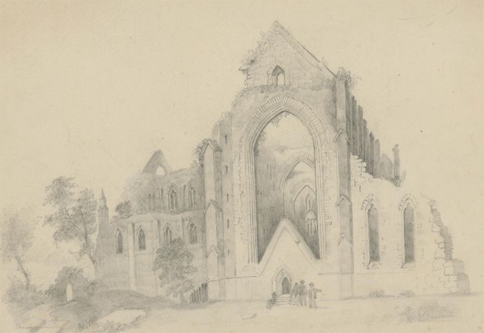 A.S. Milsons - Late 19th Century Graphite Drawing, Tintern Abbey