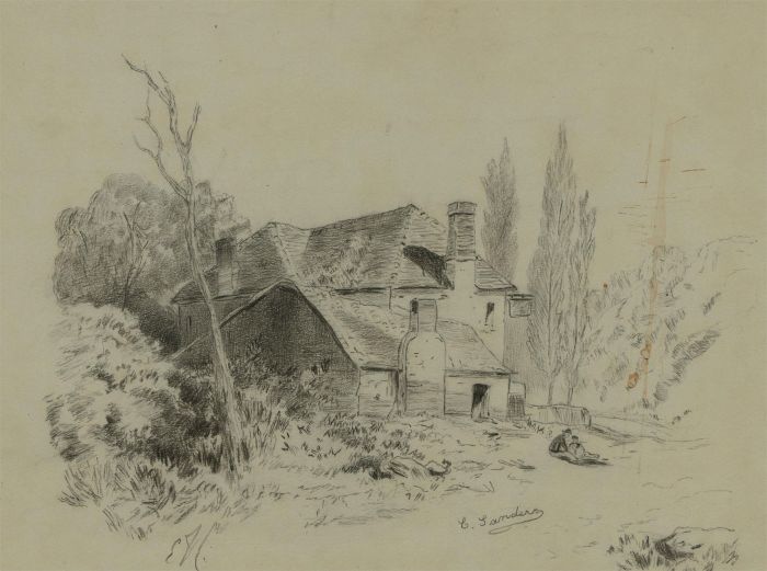 C. Sanders - A Pair of Early 20th Century Graphite Drawings, Cottage & Castle