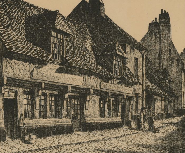 Charles H. Bathurst - Early 20th Century Lithograph, Street Scene
