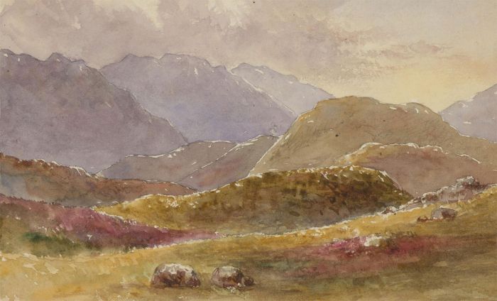 1883 Watercolour - Vibrant Landscape Scene