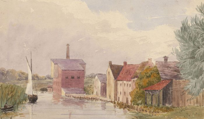 Original Late 19th Century Watercolour - Horning Mill, Norfolk Broads