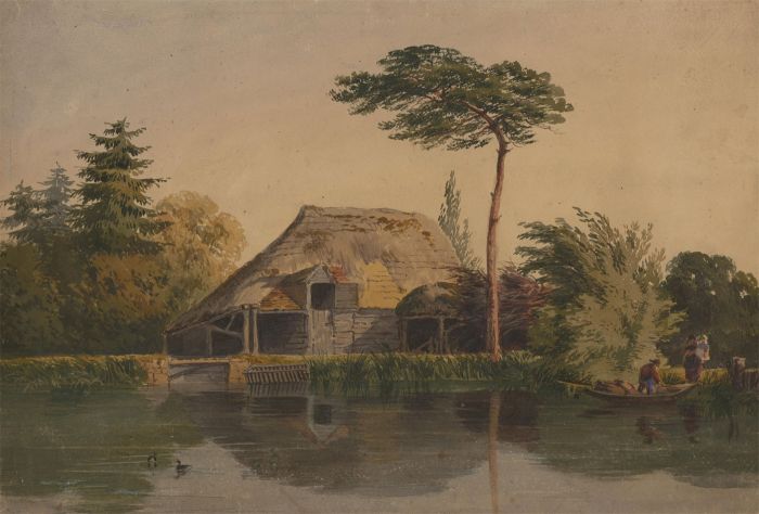 Mid 19th Century Watercolour - Sussex River Scene