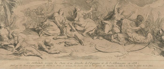 Bernard Picart (1673-1773) after Charles Le Brun - 18th Century Etching, Lunette