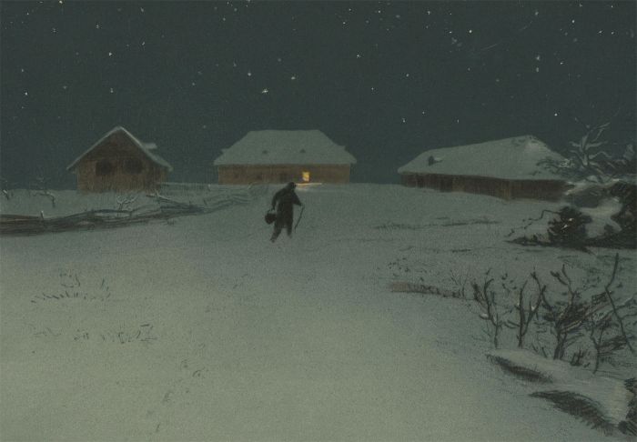 Ludwig Michalek (1859-1942) - Mid 20th Century Etching, Snowy Evenings