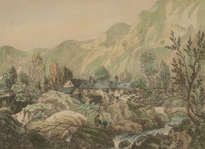 William Frederick Wells (1762-1836) - 1810 Etching, Cottage at Nebthit
