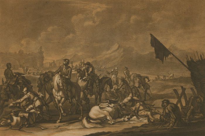 Christian Johann Rugendas (1708-1781) - 18th Century Mezzotint, Battle Scene