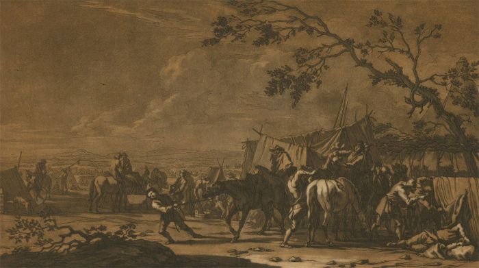 Christian Johann Rugendas (1708-1781) - 18th Century Mezzotint, Camp Scene