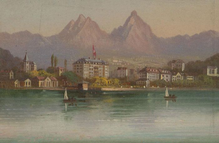 Early 20th Century Oil - Swiss Riverscape