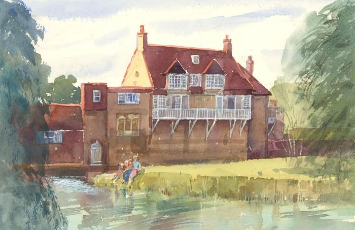 Clifford H. Thompson (1926-2017) - 2009 Watercolour, Darwin College, Cambridge
