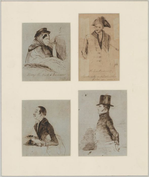 Kenny Meadows (1790-1874) - c.1840 Pen and Ink Drawing, Portraits of the English