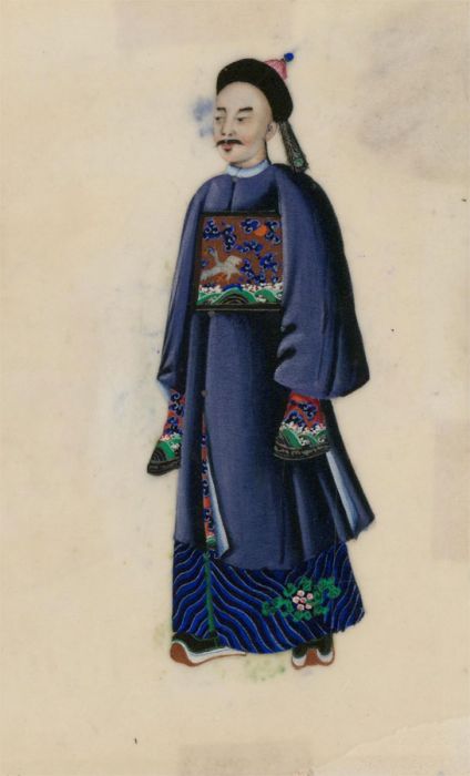 19th Century Gouache on Pith Paper - Chinese Male Figure