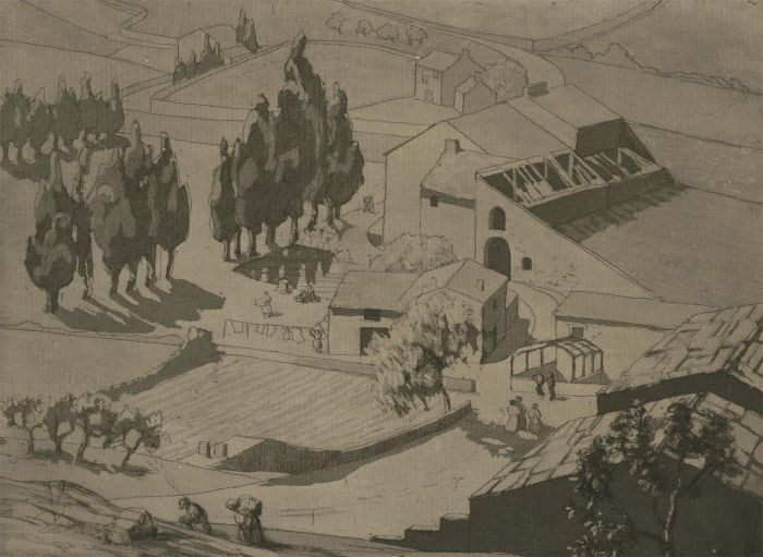Mid 20th Century Etching - Les Baux