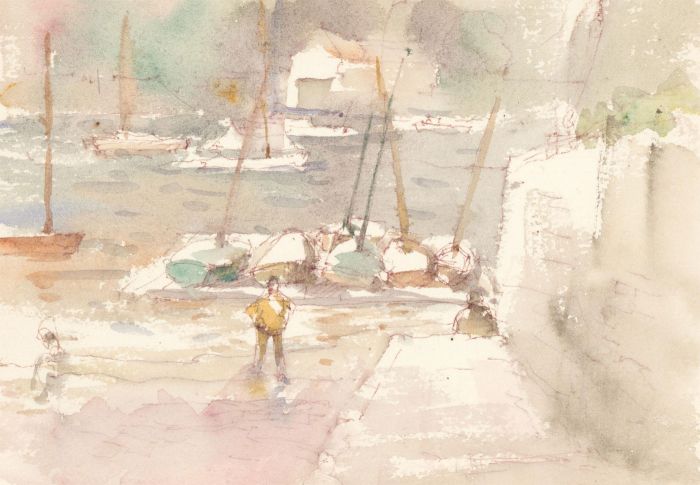 Bernard Philip Batchelor RWS (1924-2012) - Watercolour, Kingswear, Dartmouth