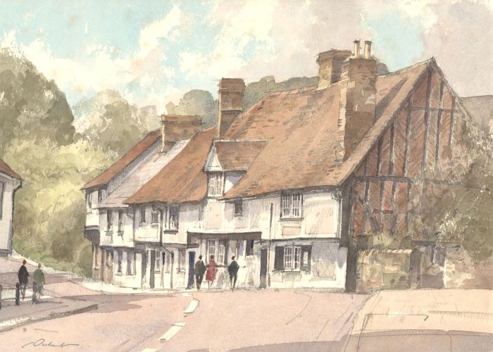 Stanley Orchart (1920-2005) - 20th Century Watercolour, Cottages, Saffron Walden