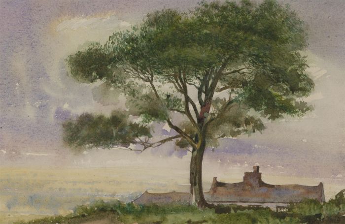 Orlando Greenwood RBA (1892-1989) - Early 20th Century Watercolour, Lone Tree