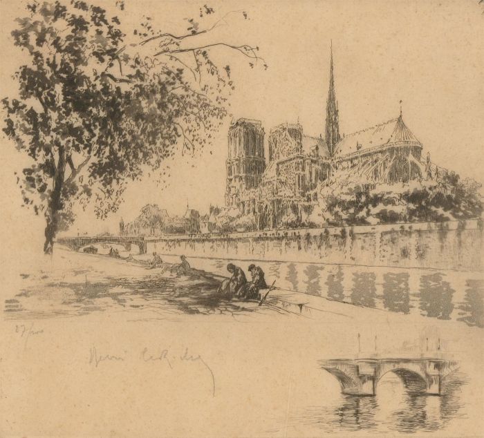 Fine Early 20th Century Etching - Notre Dame, Paris