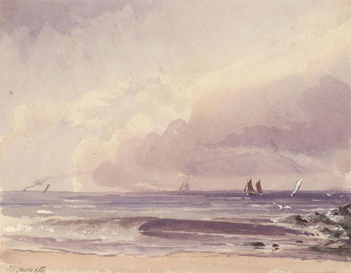 Misuouette - A Pair of Late 19th Century Watercolours, Land and Sea