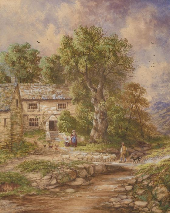 John Joseph Hughes (1820-1909) - 1866 Watercolour, Coming Home